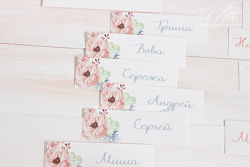Гостевые карточки на свадьбу Wedding tag с лентой - фото 3 - id-p1814315396