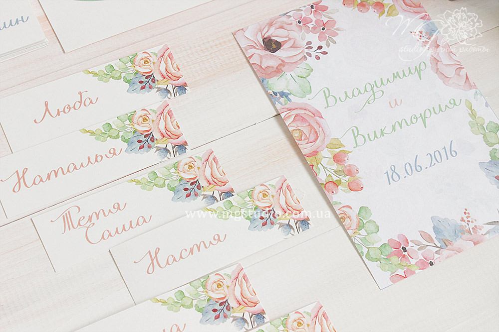 Гостевые карточки на свадьбу Wedding tag с лентой - фото 4 - id-p1814315396