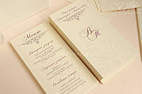 Гостевые карточки-меню на свадьбу Zefir