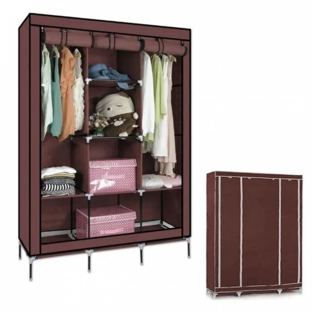 Тканинна складана шафа-органайзер для одягу та взуття 175х130х45 см Storage Wardrobe 88130