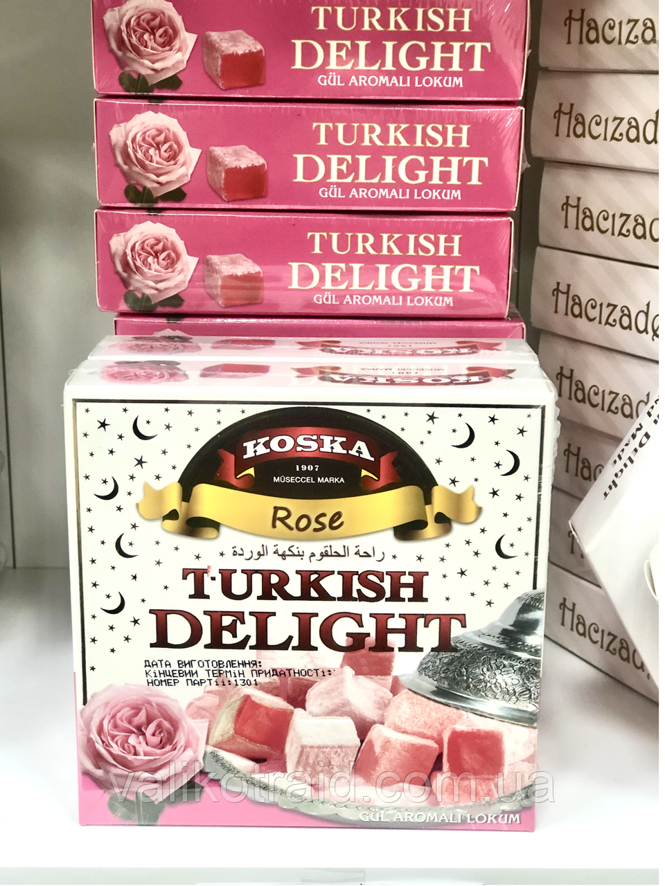 Турецький рахат-лукум з пелюсток троянди KOSKA 200г, східні солодощі.