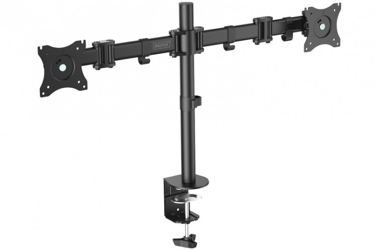 Кріплення для монітора Digitus Dual Monitor Clamp, 15-27", з нахилом, поворотом