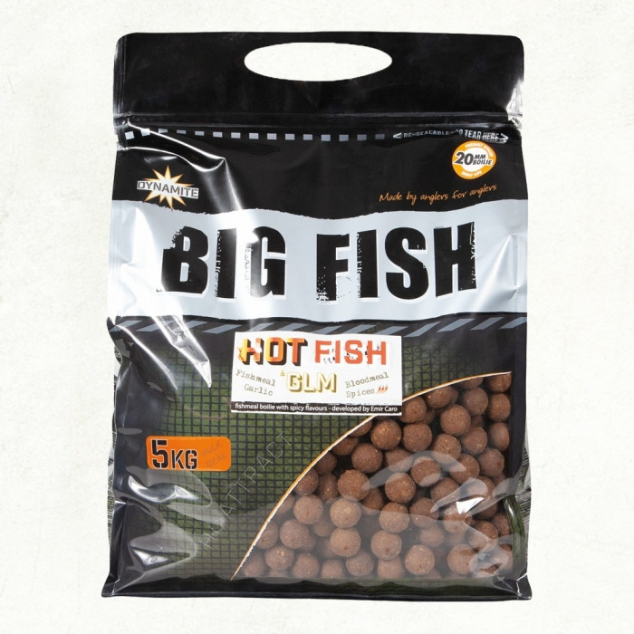 Бойли Dynamite Baits Boilie Hot Fish & GLM 20мм 5kg