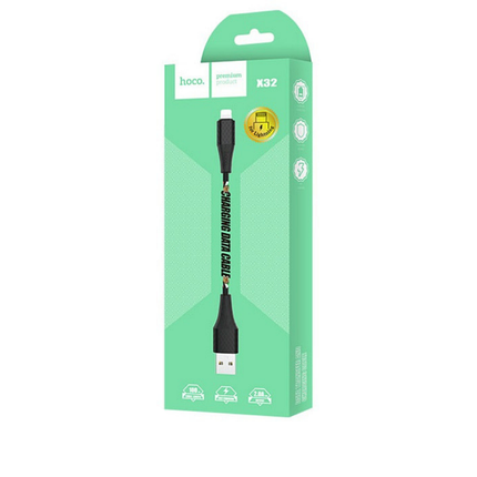 Кабель Hoco X32 Pisces Cable USB to Lightning 2A 1m Black, фото 3