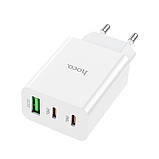 МЗП зарядний пристрій HOCO C99A PD20W QC3.0 1USB/2Type-C/3A з кабелем для заряджання USB - Type-C Білий, фото 8