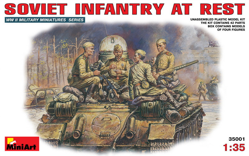 Пластикова модель 1/35 MiniArt 35001 радянська піхота на відпочинку