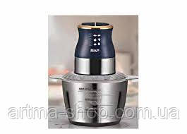 Подрібнювач для кухні RAF R.7021 Металева чаша, 2 режими, 4 ножі, 300 Ватт, 3 літри, Синій