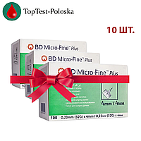 Голки для шприц-ручок BD Micro-Fine + «МікроФайн» 4 мм 100 шт. 10 паковань