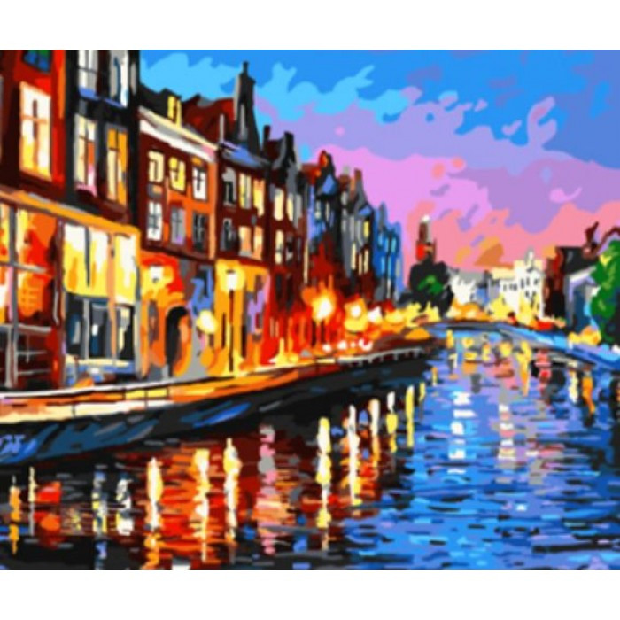 Картина за номерами 30х40 см DIY (без коробки) Вечірня набережна (EKTL0131_O), фото 1