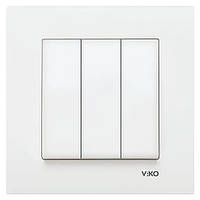 Выключатель трехклавишный VIKO Karre белый 90960068