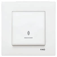 Выключатель одноклавишный проходной с подсветкой VIKO Karre белый 90960063