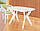 Стіл дерев'яний овальний розкладний, кухонний, обідній ОРІОН (білий), фото 2