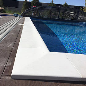 Копінговий камінь 25х50 см Крапля Білий бортовий для басейну