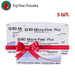 Голки для шприц-ручок BD Micro-Fine + «МікроФайн» 8 мм 100 шт. 5 паковань
