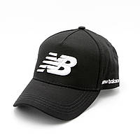 Бейс NB черный (55-56р), кепка с белой вышивкой мужская/женская Нью Баленс, бейсболка с логотипом New Balance