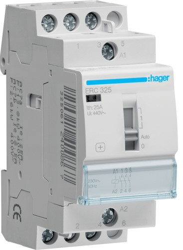 Контактор з ручним керуванням ERC325 25A 3НО 230V 2м Hager