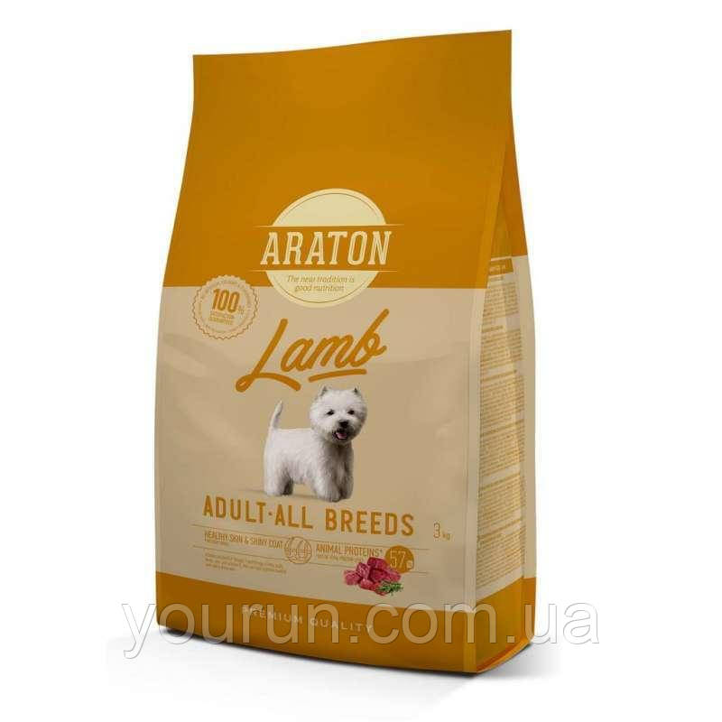Araton Lamb Adult All Breeds - сухий корм для дорослих собак усіх порід (з ягнятком та рисом) 3 кг