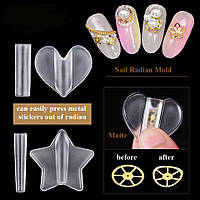 Рельєфна форма( затискач) для вигину металевого декору нігтів + підставка для пензлів