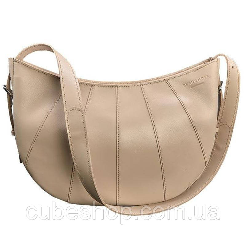 Сумка жіноча шкіряна "Круасан" (бежевий) шкіра krast