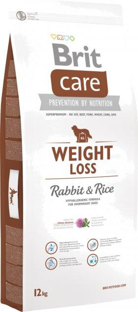 Беззерновий корм для собак із зайвою вагою з кроликом та рисом Brit Care Weight Loss Rabbit & Rice 12 кг