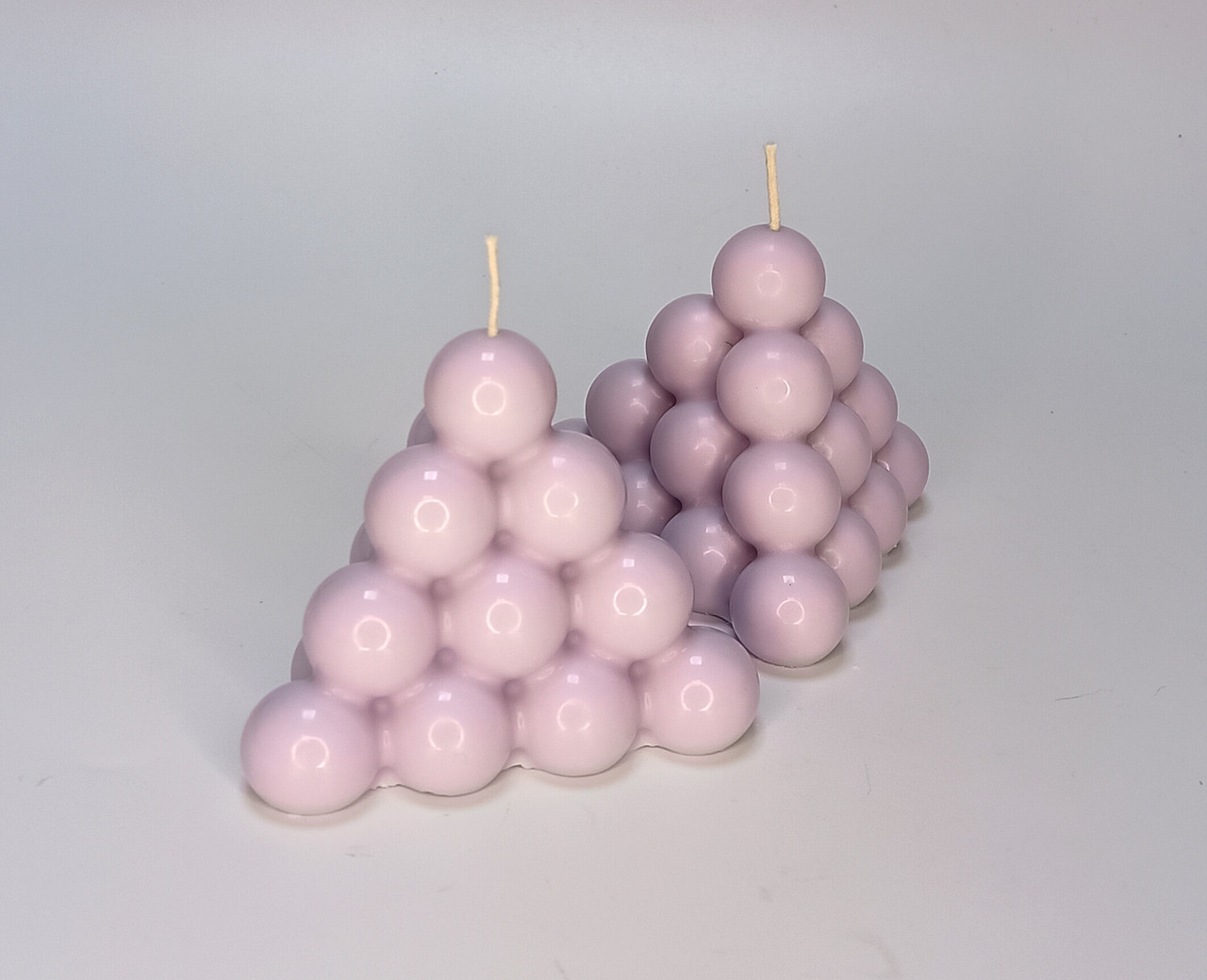 Свічка "Пірамідка" з соєвого воску, крафтова, Декоративна свічка подарунок день народження, фото 1