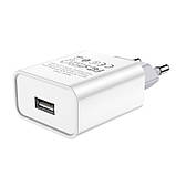 МЗП зарядний пристрій HOCO C81A 1USB/2.1A з кабелем для заряджання USB - Lightning Білий, фото 4