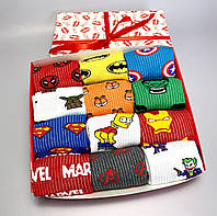 Подарунковий мегабокс шкарпеток чоловічих на 12 пар 40-45 р з мультиками, прикольні подарунки другу, чоловікові та парню