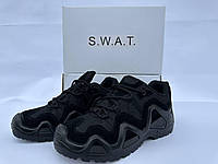 Тактические демисезонные кроссовки Swat черные для полицейских