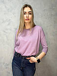 Жіноча вільна кофта джемпер із трикотажу зі спущеним плечем (р. 42-46) 1043188r, фото 4