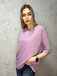 Жіноча вільна кофта джемпер із трикотажу зі спущеним плечем (р. 42-46) 1043188r, фото 3