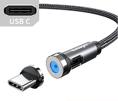 Магнітний Кабель Essager Type-C USB 2,4A Кутовий 180 градусів 540 об. для Заряджання