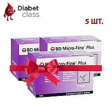Голки для шприц-ручок BD Micro-Fine+ "МікроФайн" 5 мм 100 шт. 5 пачок