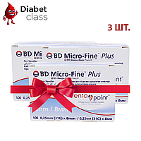 Иглы для шприц-ручек BD Micro-Fine+ "МикроФайн" 8мм 100шт. 3 упаковки