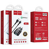 МЗП зарядний пристрій HOCO C12Q Smart QC3.0 1USB/3A з кабелем для заряджання USB - Type-C Чорний, фото 7
