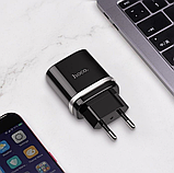 МЗП зарядний пристрій HOCO C12Q Smart QC3.0 1USB/3A з кабелем для заряджання USB - Type-C Чорний, фото 11