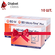 Голки для шприц-ручок BD Micro Fine Plus 6 мм 100 шт. 10 паковань