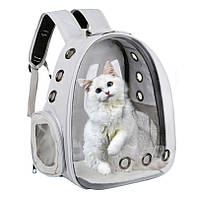 Прозорий рюкзак для перенесення тварин Pet Cat для кішок і собак Grey