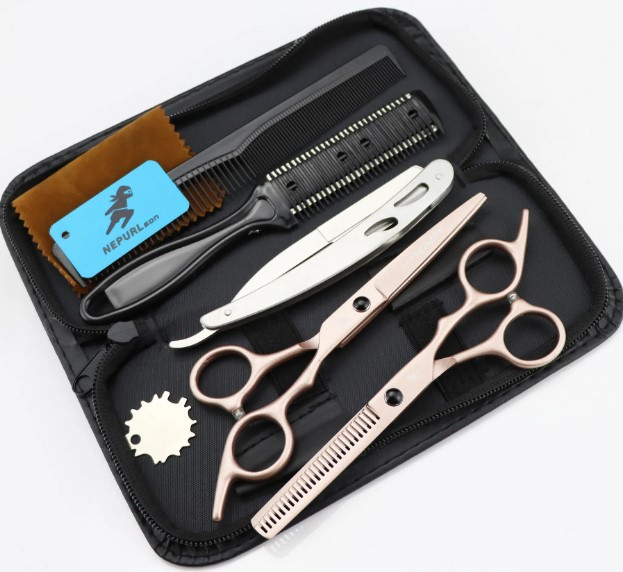 Набір перукарських ножиць та інструментів для Barbershop 7ел pearl, фото 1