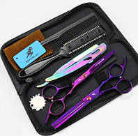 Набор парикмахерских ножниц и инструментов для Barbershop 7ел violet