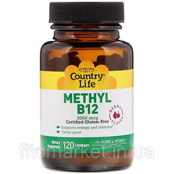 Комплекс Methyl B12 3000 мкг ТМ Кантрі Лайф / Country Life 120 пастилок