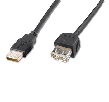 Кабель подовжувач ASSMANN USB 2.0 (AM/AF) 1.8m, black