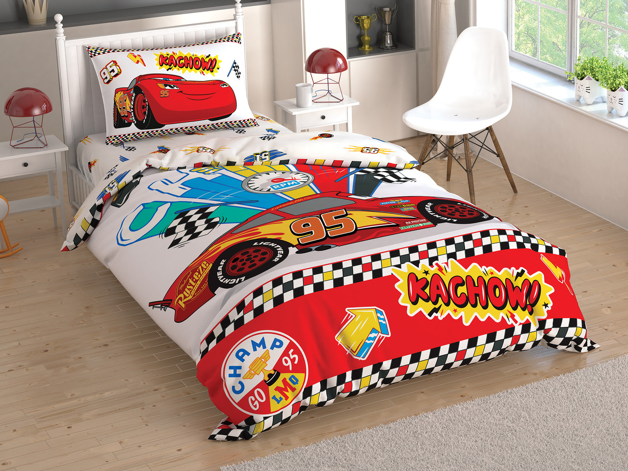 Постільна білизна Підліток TAC Disney Cars Kachow 160х220см, фото 1