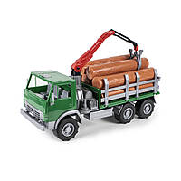 Детская игрушка Лесовоз Х3 ORION 318OR с бревнами (Зеленый), World-of-Toys