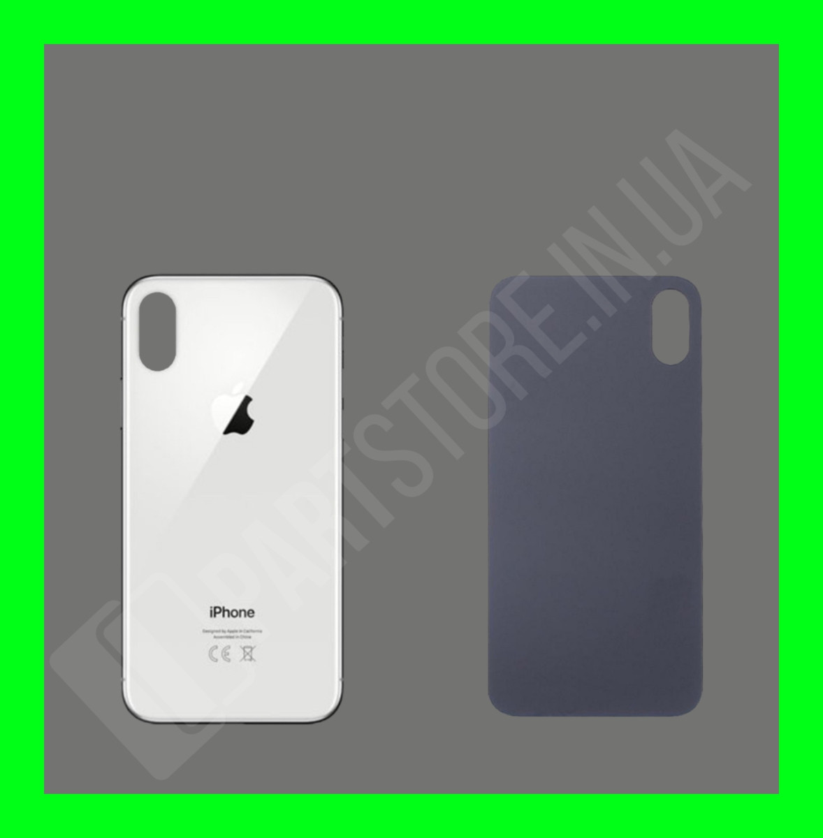 Кришка iPhone XS Silver (великий отвір)