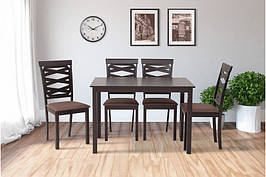 Обідня група Бруклін венге шоколад (Малайзія) - стіл і 4 стільці з масиву дерева