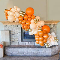 Набор 127 шаров для фотозоны Яркое будущее с шарами дабл стафф Оранжевый и персик