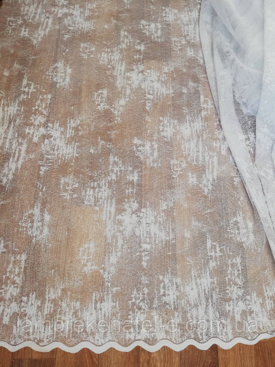 Тюль мармур білий жакардовий у кухню зал, фото 1