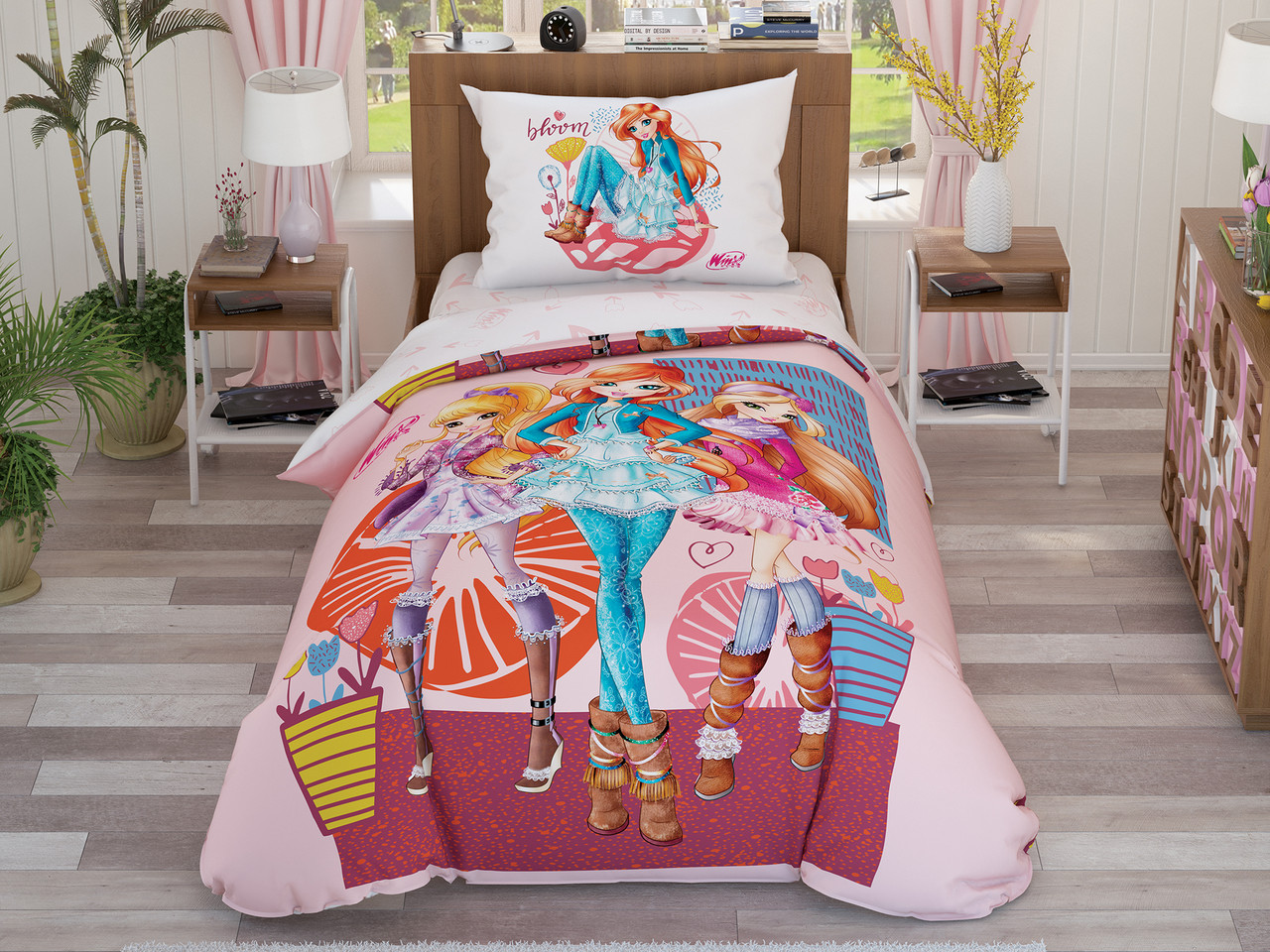 Постільна білизна Підліток TAC Disney Winx Flowers 160х220см, фото 1