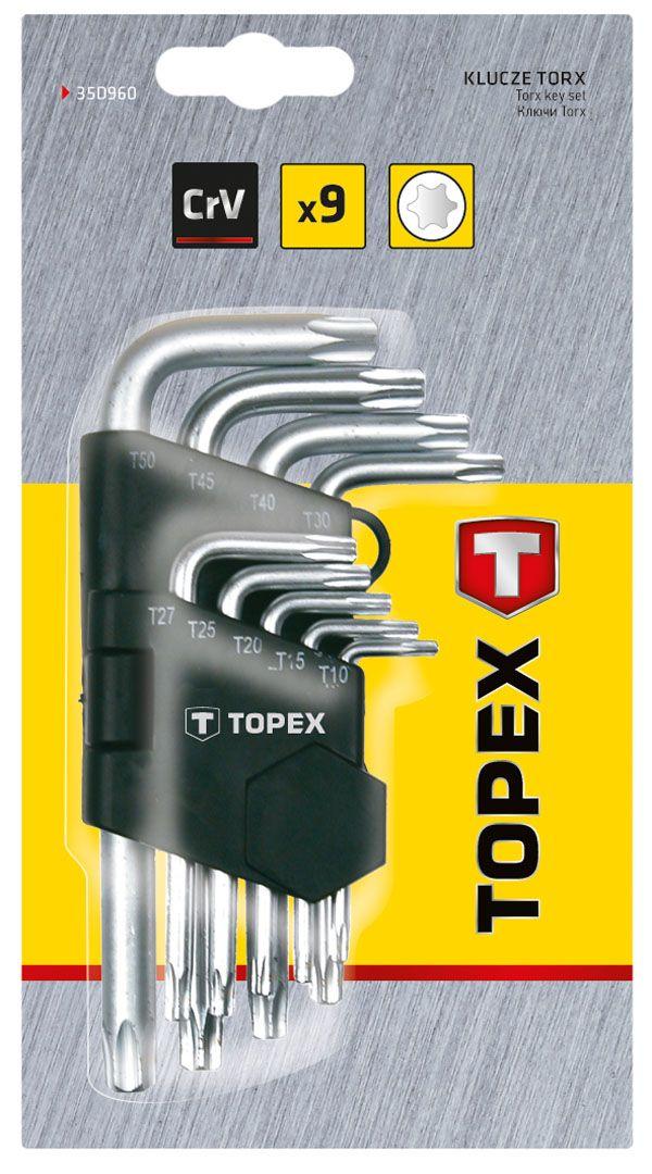 Ключі шестигранні Torx T10-T50, набір 9 шт.*1 уп., фото 1