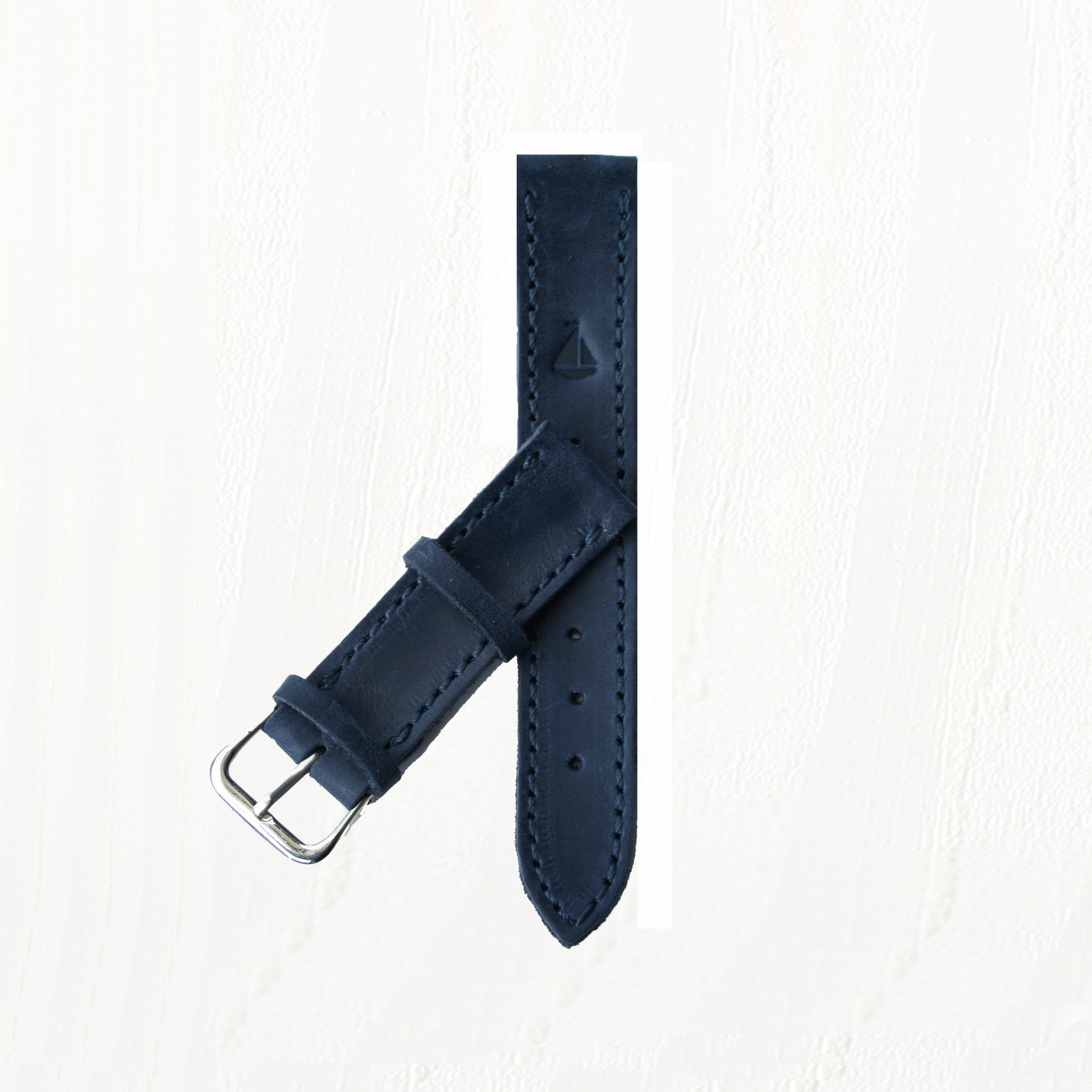 Шкіряний синій ремінець для годинника оригінальний подарунок прикольний, фото 1